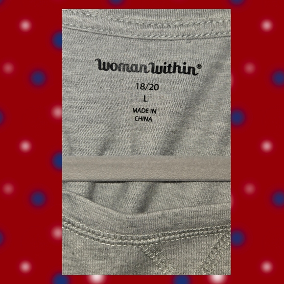 Woman Within Gray Casual T-Shirt - Picture 3 of 4
